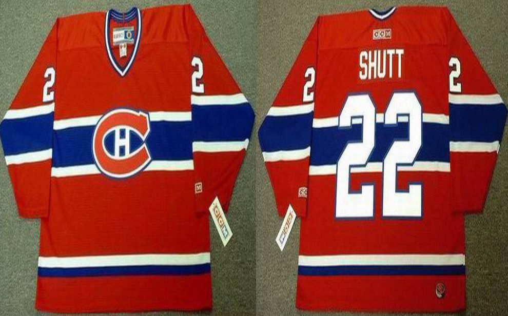 2019 Men Montreal Canadiens #22 Shutt Red CCM NHL jerseys